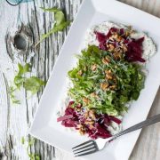 arugula & beet salad with herbed ricotta | superman cooks