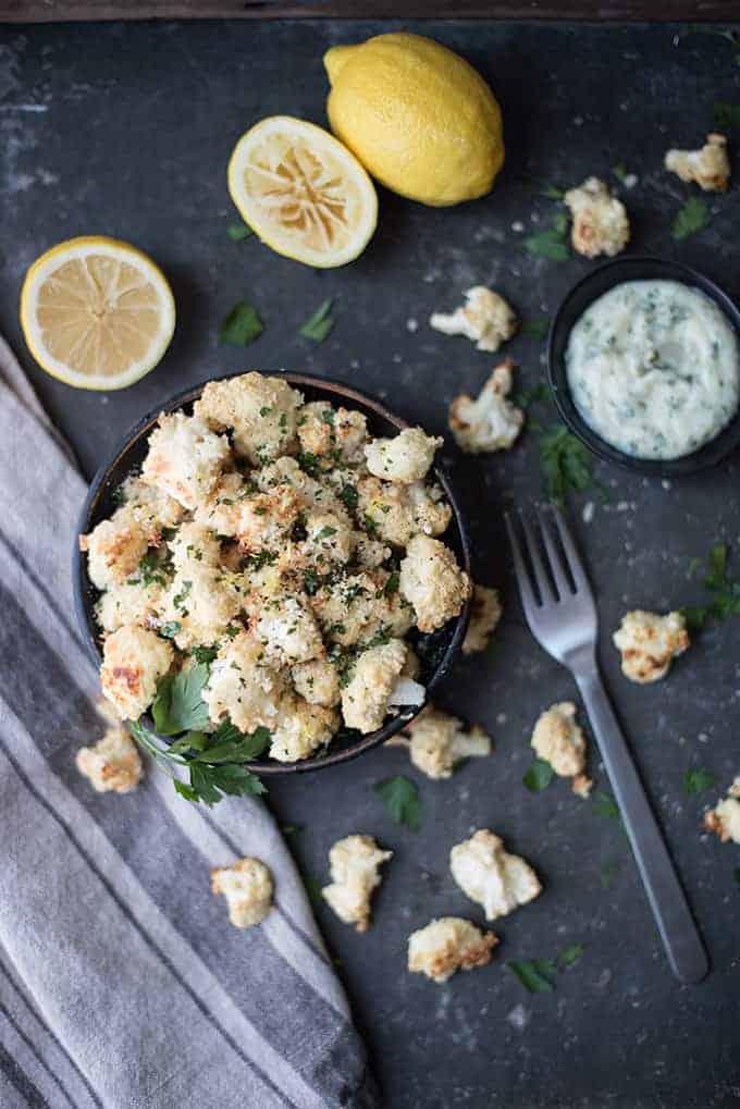 Italian Style Lemony-Roasted Cauliflower Bites | superman cooks