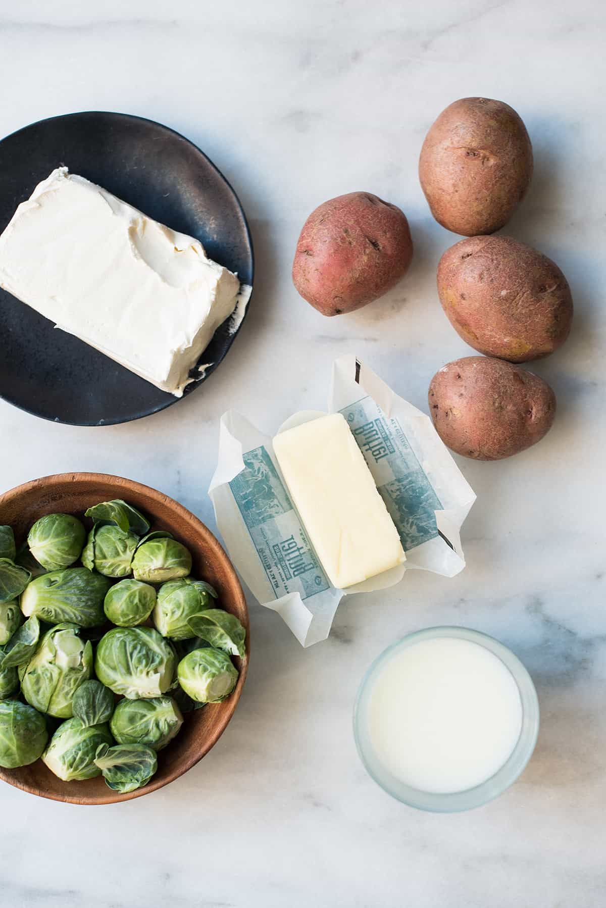 ingredients for Broiled Mashed Potatoes with Roasted Sprouts