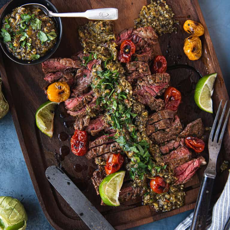 Skirt Steak Tomatillo Chimichurri Featured